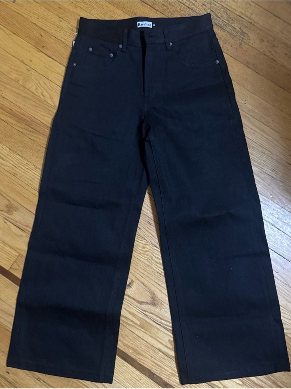 Bareline black baggy wide leg denim